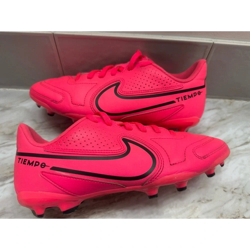 NIKE Tiempo Girl's Size 6.0‎ Youth Pink Black Soccer Cleats Shoes 6.0Y